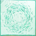 Swirling Fishes Emerald Half Linen Blanket by Didymos Home Hobby