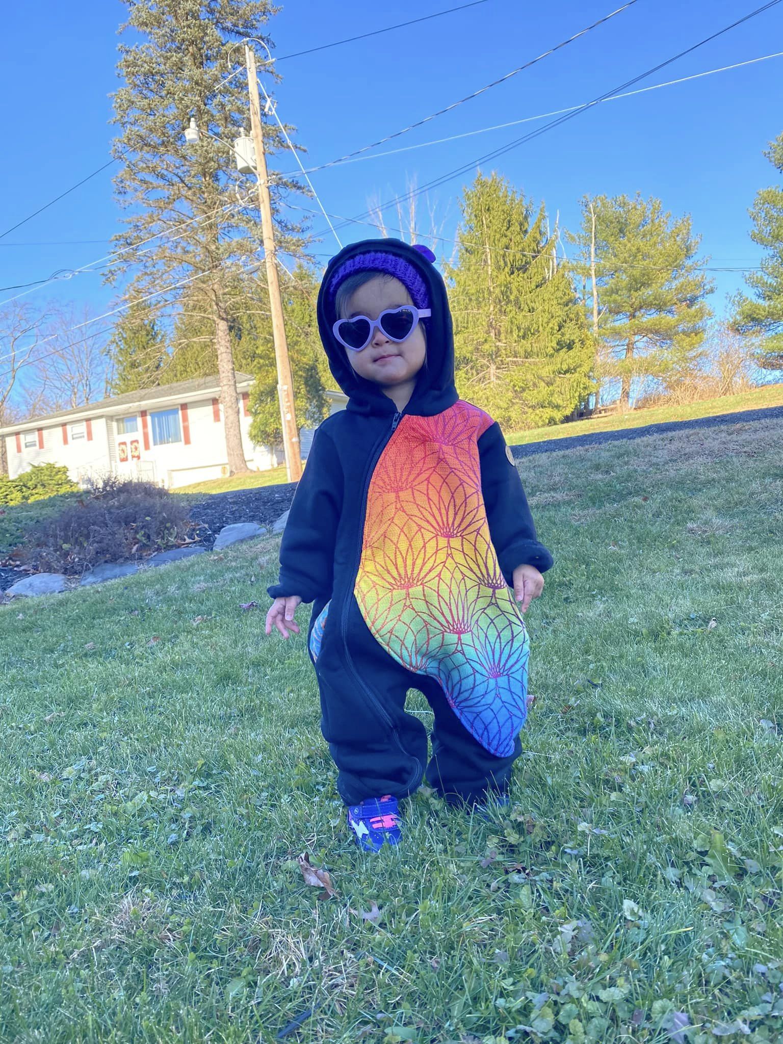 LennyLamb Bear Romper Rainbow Lotus Kayla Uylingco