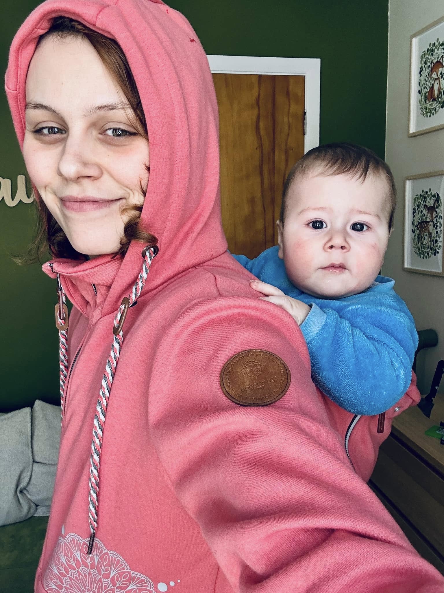 Angel Wings Babywearing Outerwear Hoodie Coral Pink Daphne Bastin