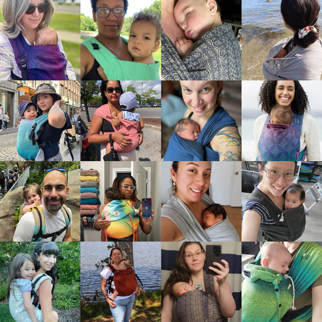 Try Before You Buy program — baby carriers laid out for trying at home