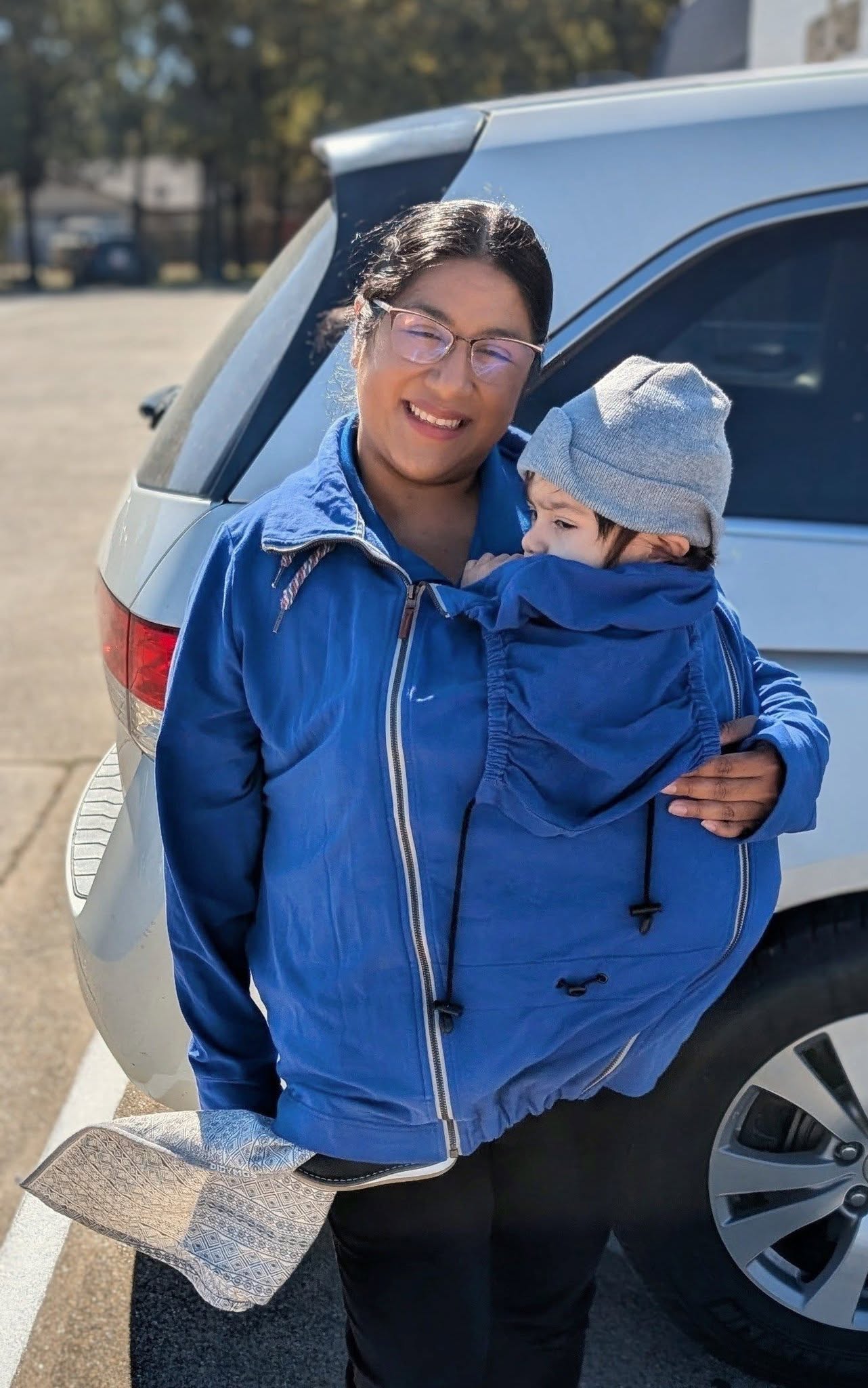 Angel Wings Babywearing Outerwear Hoodie Blue Christy Gibson