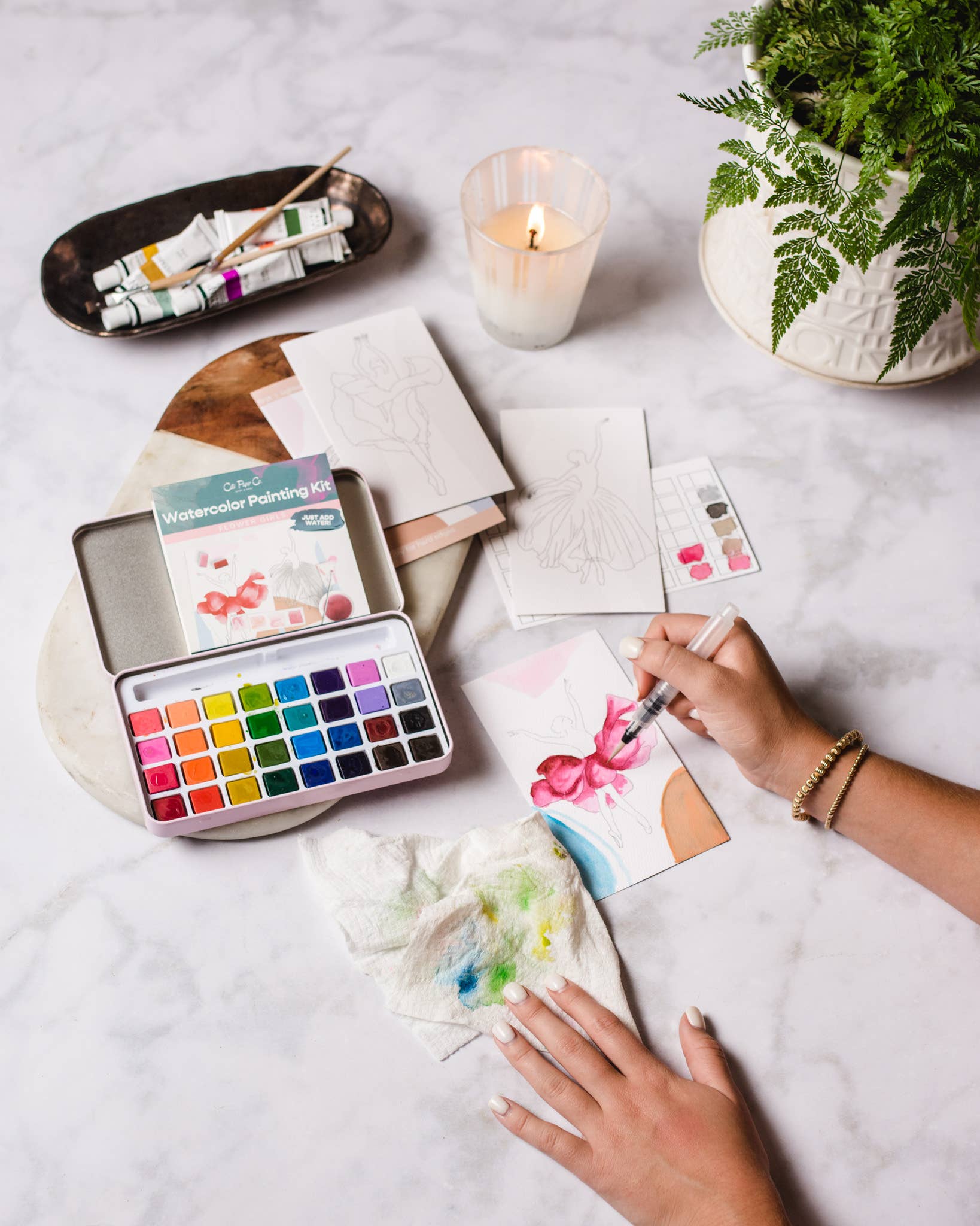 Winter Village Watercolor Painting Kit Cate Paper Co. at Little Zen One