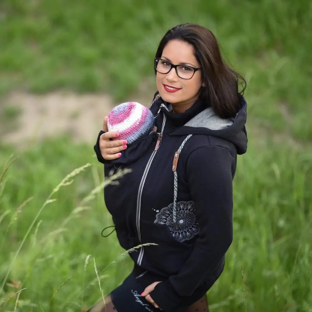 Angel Wings Babywearing Hoodie Black Babywearing Outerwear