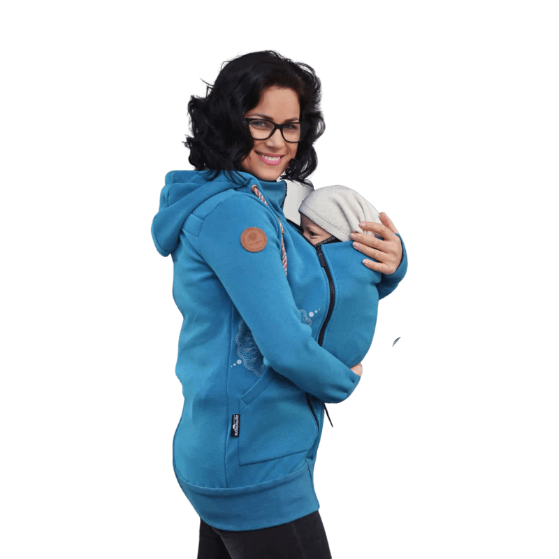 Angel Wings Babywearing Hoodie Blue-Babywearing Outerwear-Angel Wings-canada and usa-Little Zen One-1