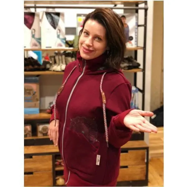 Angel Wings Babywearing Hoodie Bordeaux Babywearing Outerwear