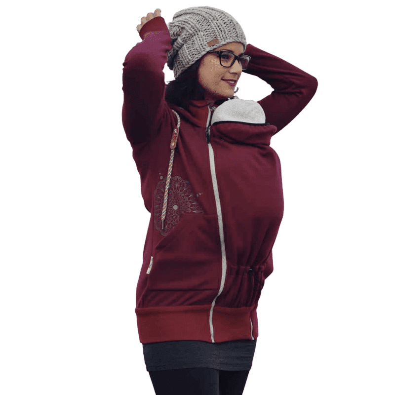 Angel Wings Babywearing Hoodie Bordeaux-Babywearing Outerwear-Angel Wings-canada and usa-Little Zen One-1