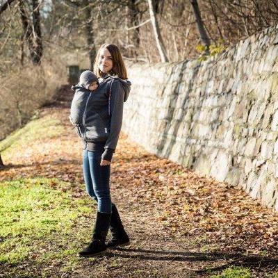 Angel Wings Babywearing Hoodie Dark Grey Babywearing Outerwear
