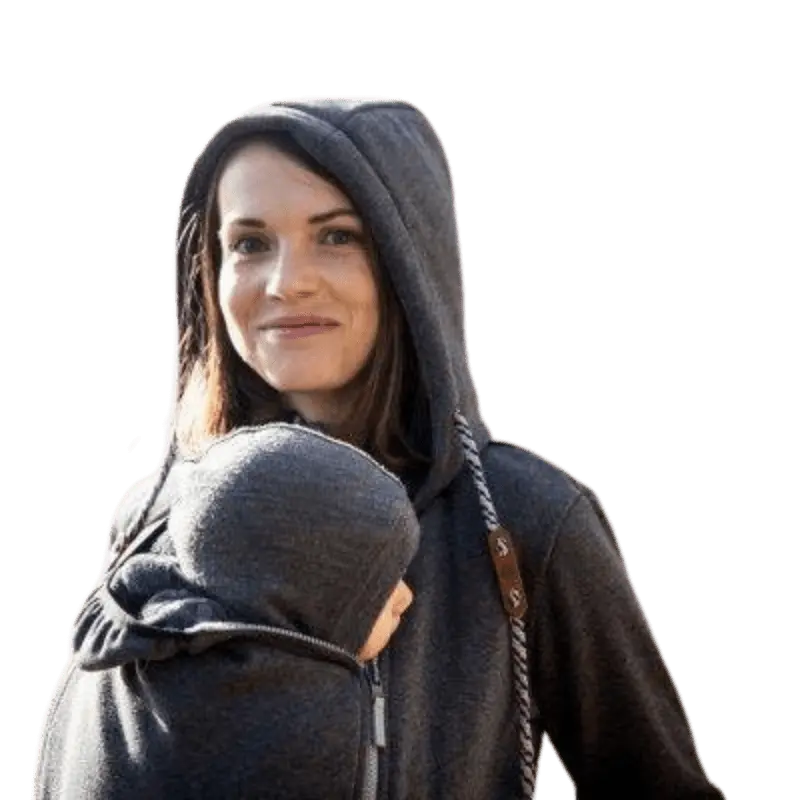 Angel Wings Babywearing Hoodie Dark Grey Babywearing Outerwear
