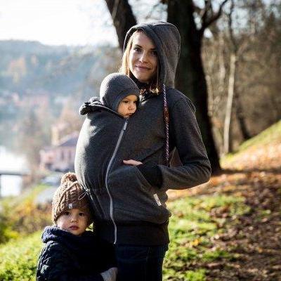 Angel Wings Babywearing Hoodie Dark Grey - Babywearing OuterwearLittle Zen One