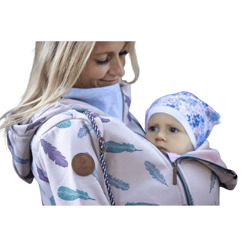 Angel Wings Babywearing Hoodie Feathers Old Pink Babywearing Outerwear