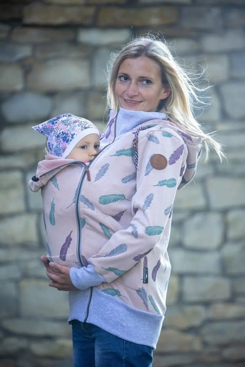 Angel Wings Babywearing Hoodie Feathers Old Pink Babywearing Outerwear
