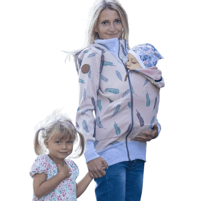 Angel Wings Babywearing Hoodie Feathers Old Pink Babywearing Outerwear