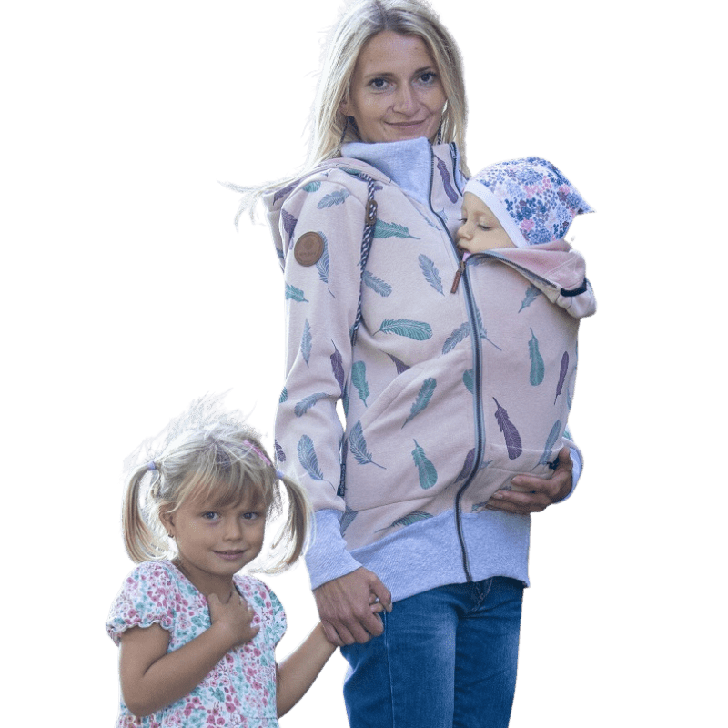 Angel Wings Babywearing Hoodie Feathers Old Pink – Little Zen One