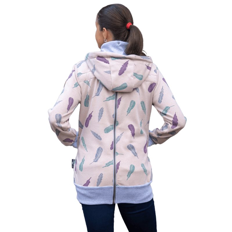 Angel Wings Babywearing Hoodie Feathers Old Pink