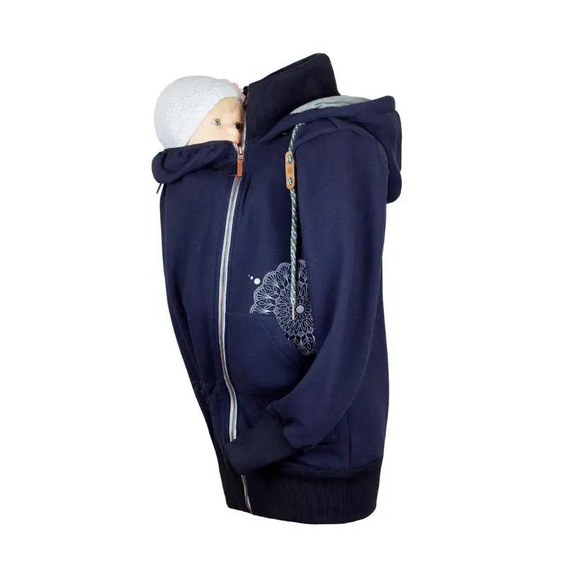 Angel Wings Babywearing Hoodie Navy Blue Babywearing Outerwear