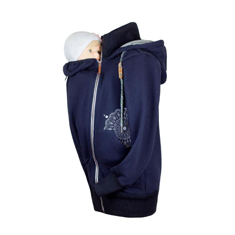 Angel Wings Babywearing Hoodie Navy Blue-Babywearing Outerwear-Angel Wings-canada and usa-Little Zen One-4