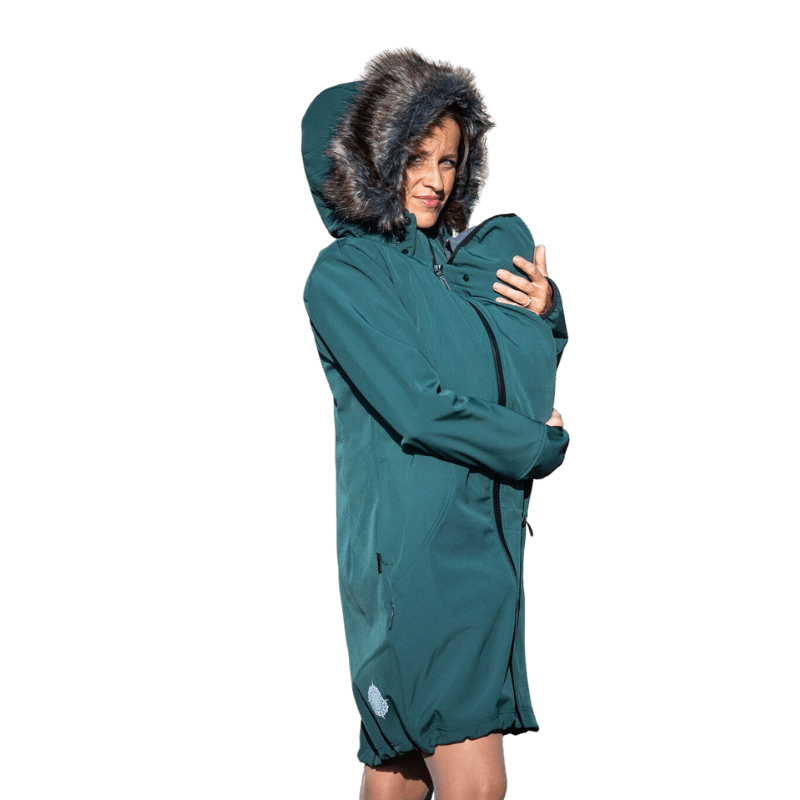 Angel Wings Babywearing Softshell Coat Green-Babywearing Outerwear-Angel Wings-canada and usa-Little Zen One-4