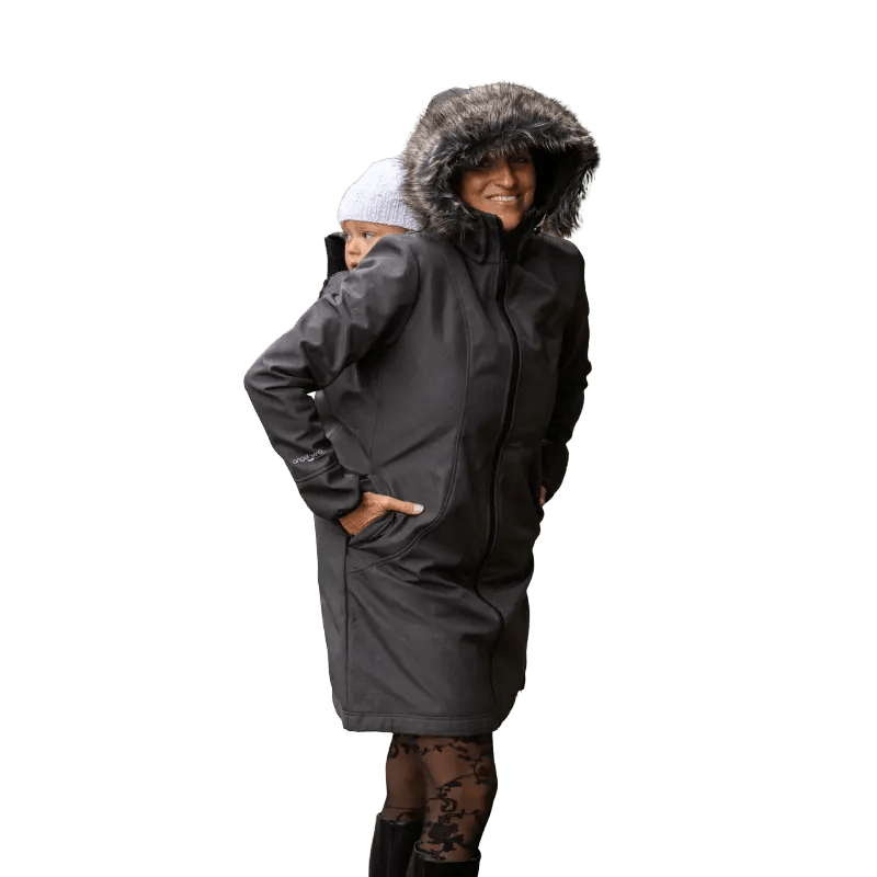 Angel Wings Babywearing Softshell Coat Grey Babywearing Outerwear