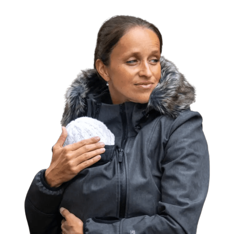 Angel Wings Babywearing Softshell Coat Grey Babywearing Outerwear