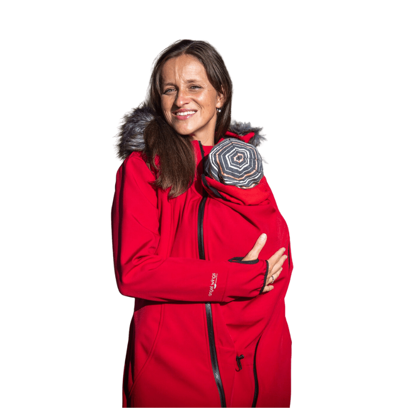 Angel Wings Babywearing Softshell Coat Red-Babywearing Outerwear-Angel Wings-canada and usa-Little Zen One-5