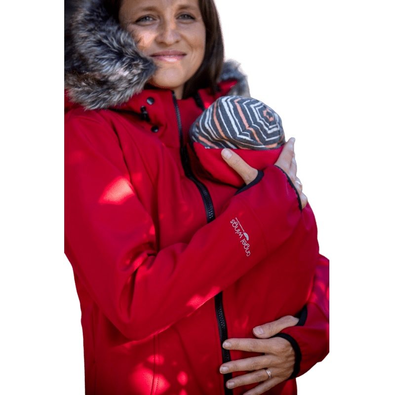 Angel Wings Babywearing Softshell Coat Red-Babywearing Outerwear-Angel Wings-canada and usa-Little Zen One-3