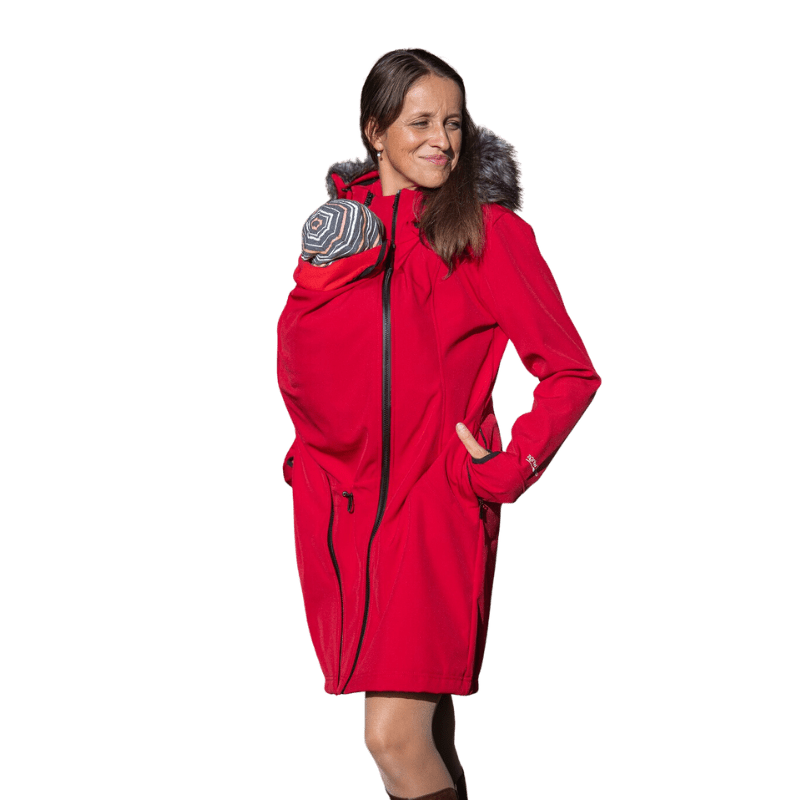 Angel Wings Babywearing Softshell Coat Red-Babywearing Outerwear-Angel Wings-canada and usa-Little Zen One-1