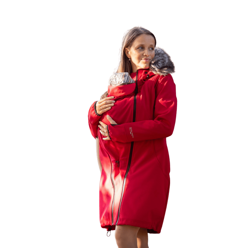 Angel Wings Babywearing Softshell Coat Red-Babywearing Outerwear-Angel Wings-canada and usa-Little Zen One-2