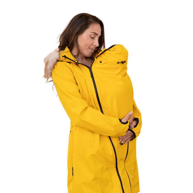 Angel Wings Babywearing Softshell Coat Yellow-Babywearing Outerwear-Angel Wings-canada and usa-Little Zen One-2