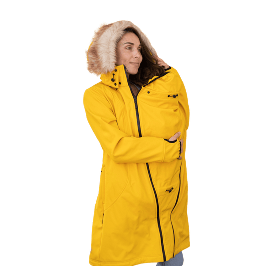 Angel Wings Babywearing Softshell Coat Yellow-Babywearing Outerwear-Angel Wings-canada and usa-Little Zen One-1