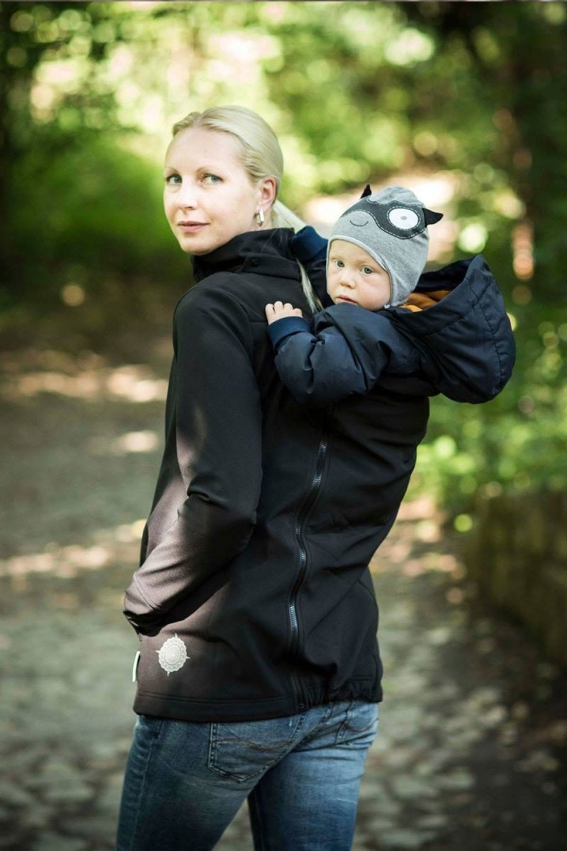 Angel Wings Babywearing Softshell Jacket Black-Babywearing Outerwear-Angel Wings-canada and usa-Little Zen One-5