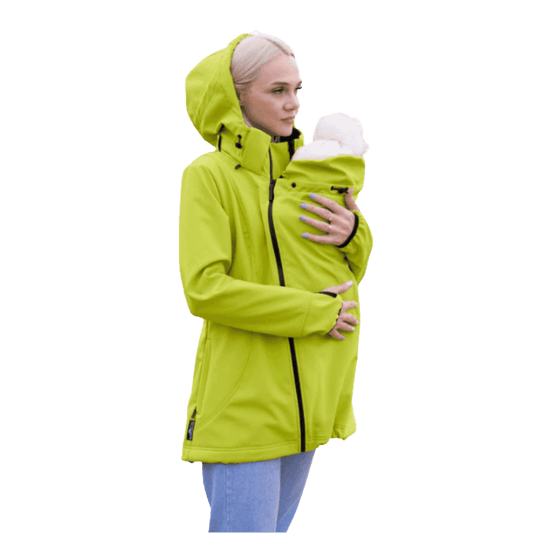 Angel Wings Babywearing Softshell Jacket Bright green-Babywearing Outerwear-Angel Wings-canada and usa-Little Zen One-1