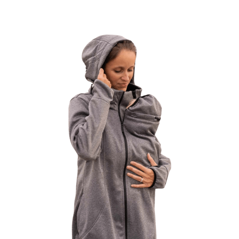 Angel Wings Babywearing Softshell Jacket Grey-Babywearing Outerwear-Angel Wings-canada and usa-Little Zen One-4