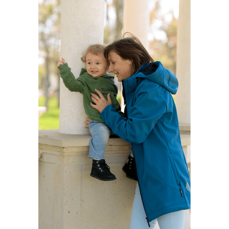 Angel Wings Babywearing Softshell Jacket Teal Blue-Babywearing Outerwear-Angel Wings-canada and usa-Little Zen One-2