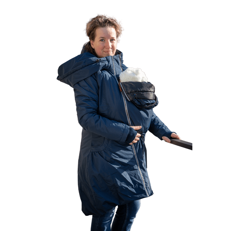 Angel Wings Babywearing Winter Coat Dark Blue-Babywearing Outerwear-Angel Wings-canada and usa-Little Zen One-2