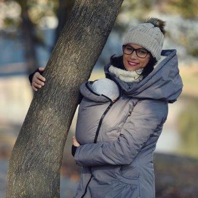 Angel Wings Babywearing Winter Coat Grey - Babywearing OuterwearLittle Zen One