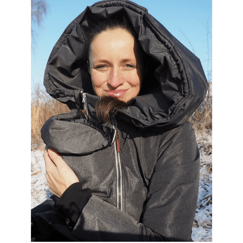 Angel Wings Babywearing Winter Coat Grey-Babywearing Outerwear-Angel Wings-canada and usa-Little Zen One-4