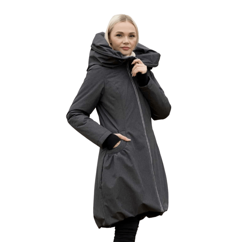 Angel Wings Babywearing Winter Coat Grey-Babywearing Outerwear-Angel Wings-canada and usa-Little Zen One-1