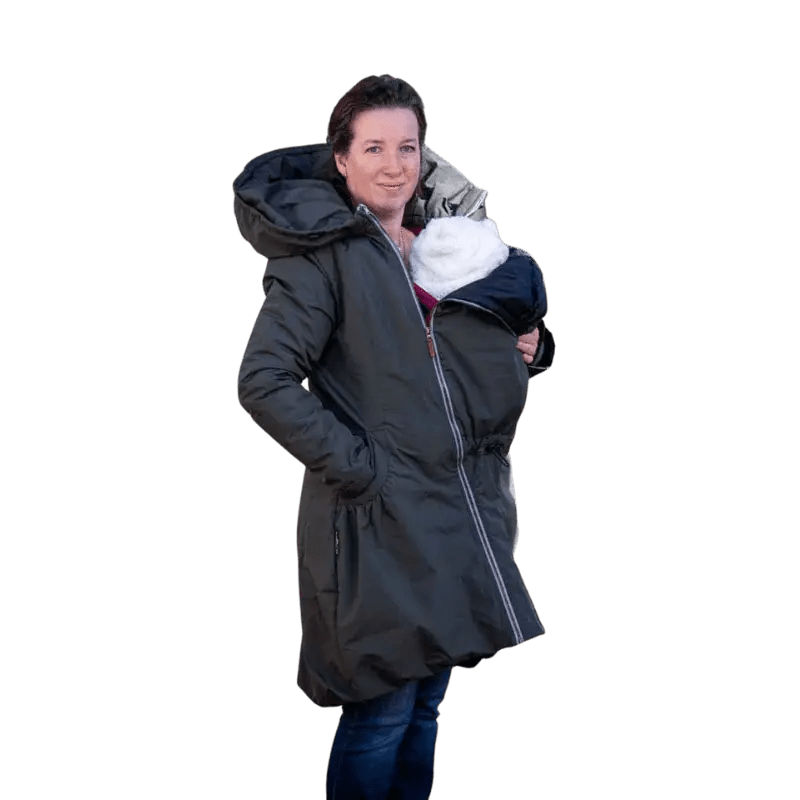 Angel Wings Babywearing Winter Coat Khaki - Babywearing OuterwearLittle Zen One16601424