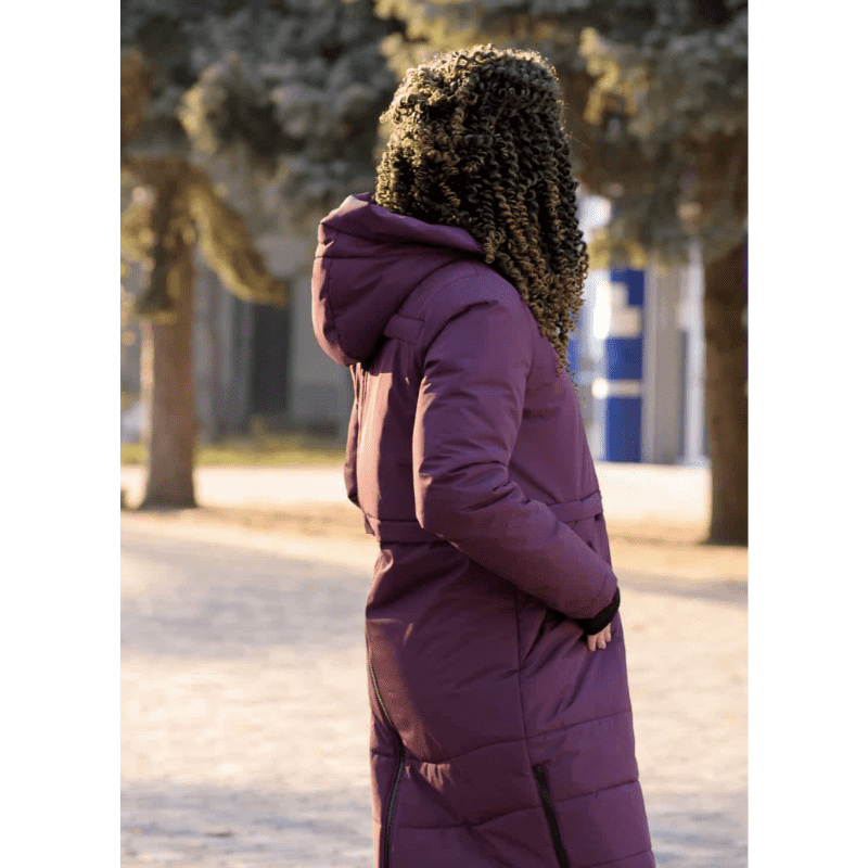 Angel Wings Babywearing Winter Long Coat Burgundy-Babywearing Outerwear-Angel Wings-canada and usa-Little Zen One-2