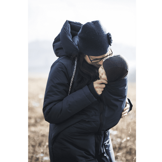Angel Wings Babywearing Winter Long Coat Navy Blue-Babywearing Outerwear-Angel Wings-canada and usa-Little Zen One-2