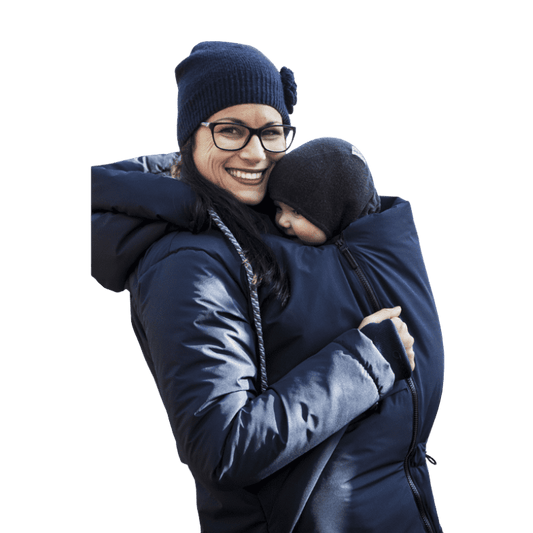Angel Wings Babywearing Winter Long Coat Navy Blue-Babywearing Outerwear-Angel Wings-canada and usa-Little Zen One-1