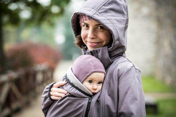 Angel Wings Softshell Coat Grey - Babywearing OuterwearLittle Zen One