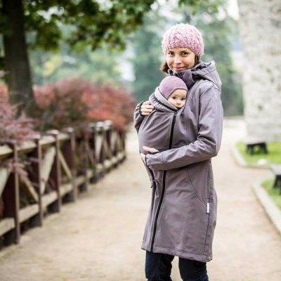 Angel Wings Softshell Coat Grey - Babywearing OuterwearLittle Zen One