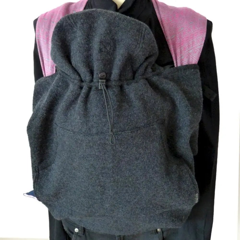 Babywearing Cover Babydos Boiled Wool Anthracite Grey Babywearing Outerwear