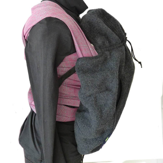 Babywearing Cover BabyDos Boiled Wool Anthracite Grey-Babywearing Outerwear-Didymos-canada and usa-Little Zen One-2