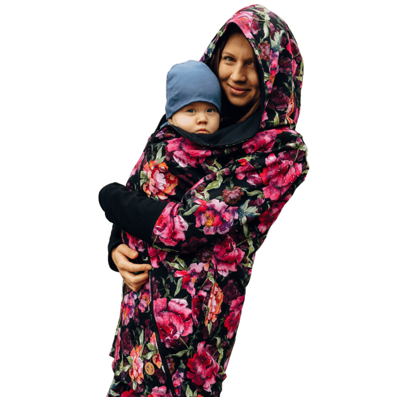 Babywearing Hoodie Peony by LennyLamb-Babywearing Outerwear-LennyLamb-canada and usa-Little Zen One-2