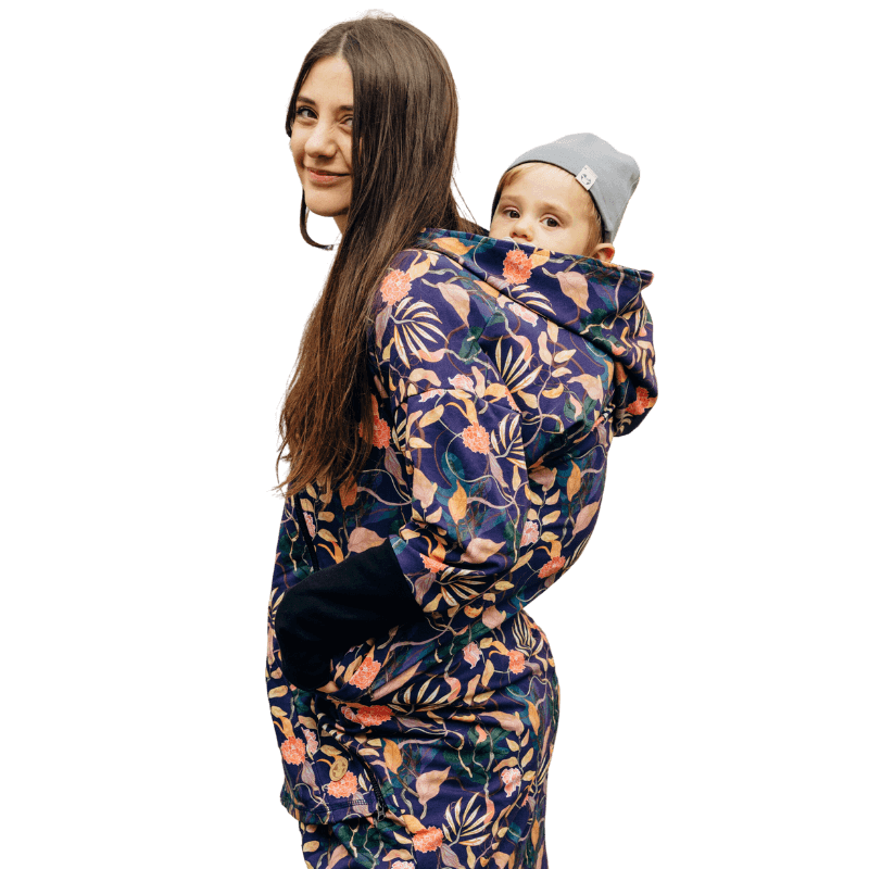 Babywearing Hoodie Vintage Flowers by LennyLamb-Babywearing Outerwear-LennyLamb-canada and usa-Little Zen One-1