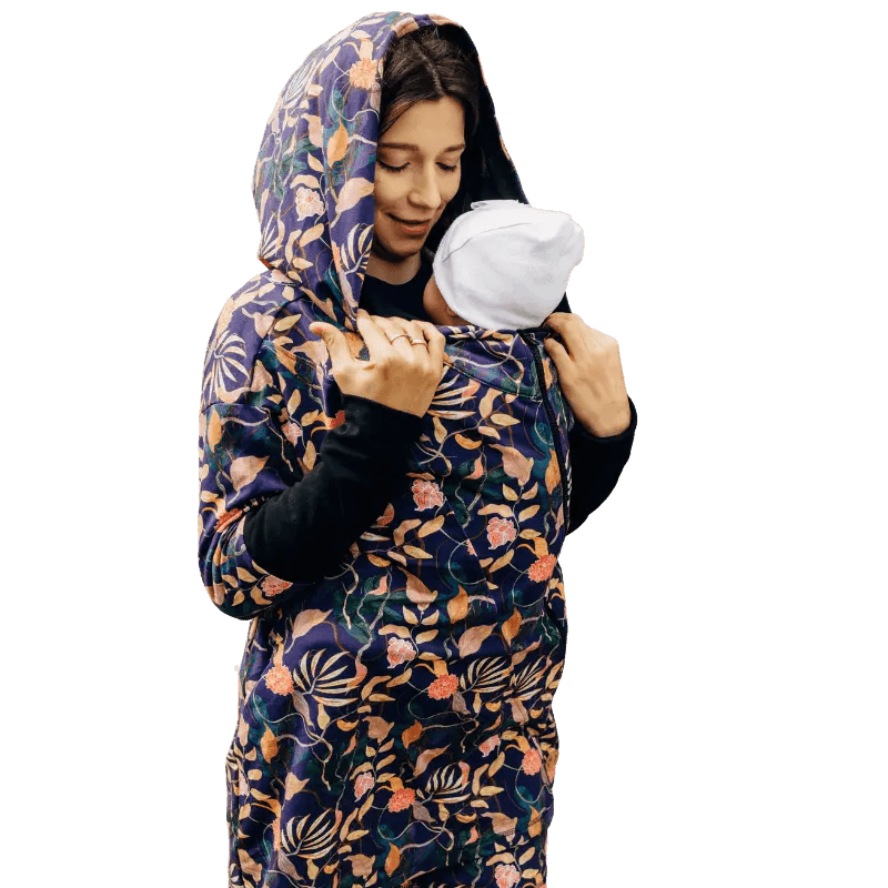 Babywearing Hoodie Vintage Flowers by LennyLamb - Babywearing OuterwearLittle Zen One73077328