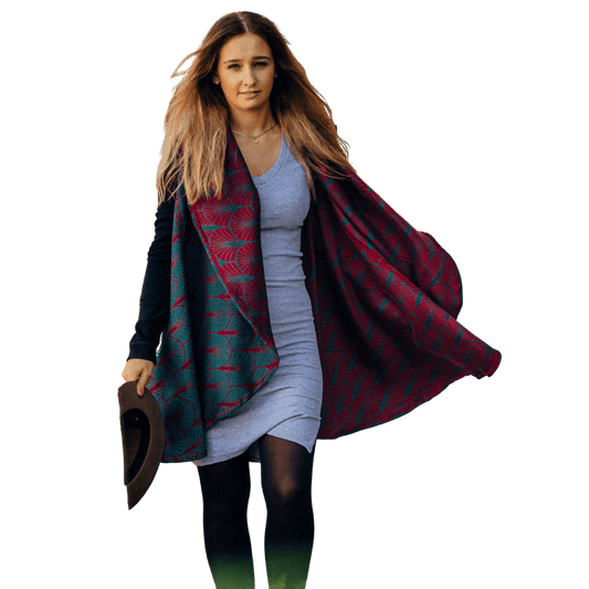 Babywearing Long Cardigan Deco Maroon Moss by LennyLamb - Babywearing OuterwearLittle Zen One