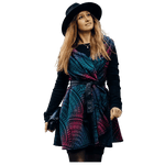 Babywearing Long Cardigan Peacocks Tail Black Opal